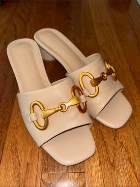 Amazon Coutgo Light Khaki Heeled Sandals Open Toe Kitten Block Low Heel Size 7